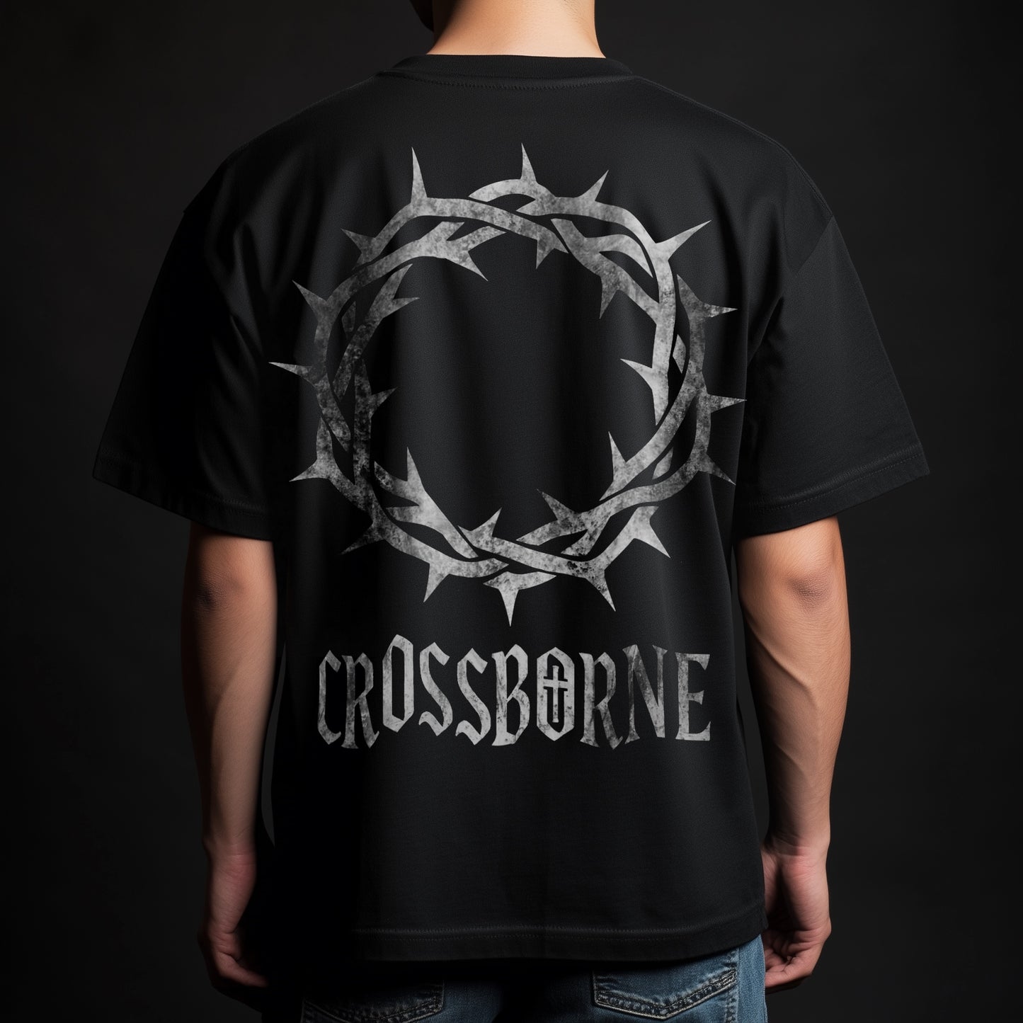 CROSSBORNE THORNS & LOGO TEE